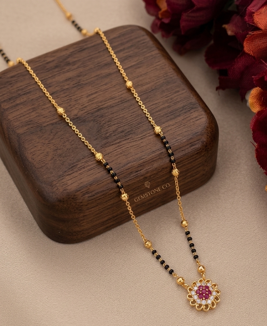 Ad gold plated short mangalsutra