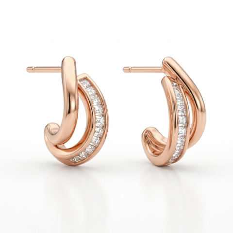 NEW PREAMIUM ROSE GOLD EARRING