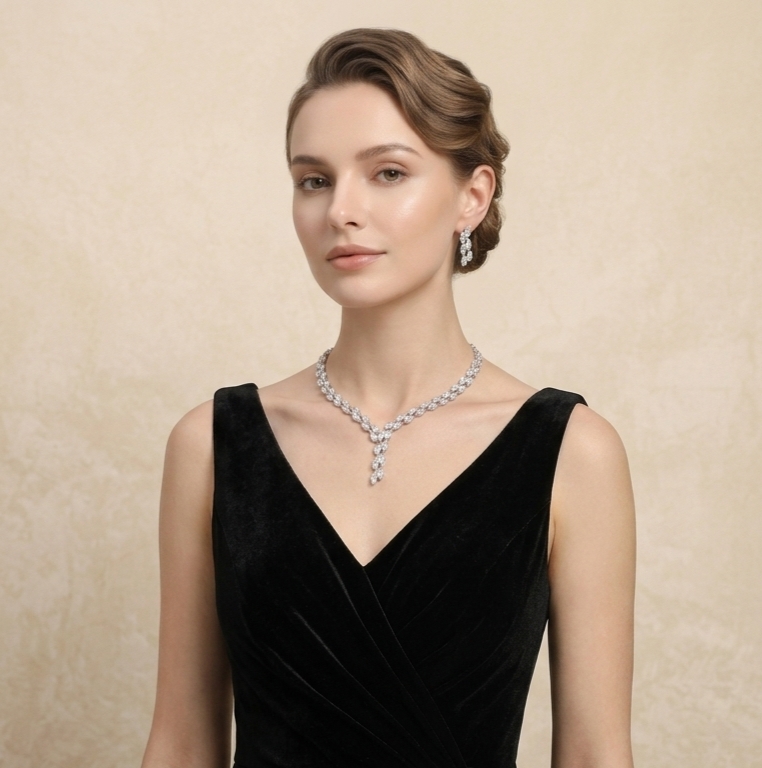 NEW PREMIUM AD NECKLACE WITH EARRING