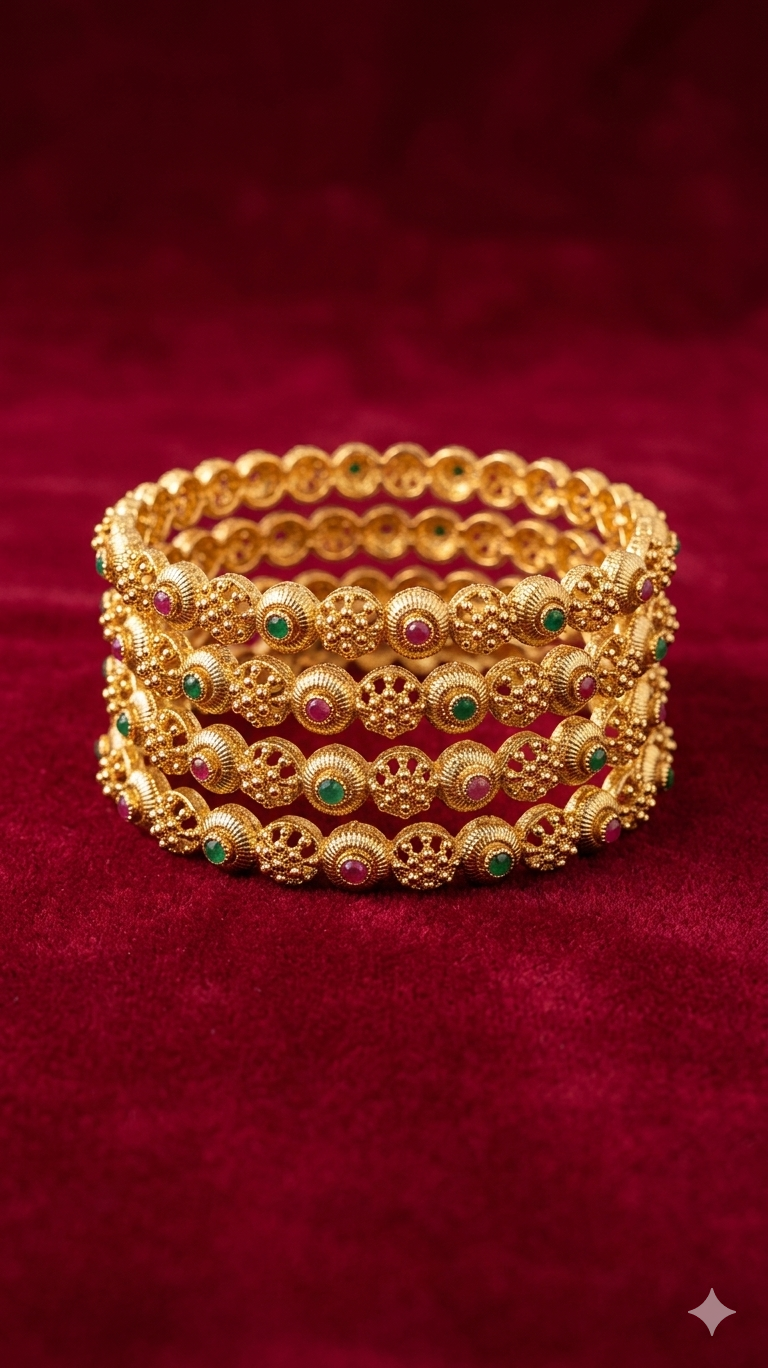HIGH GOLD 4 BANGLE SET