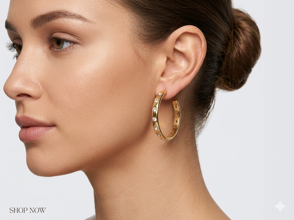 18k Plated Ear Hoop