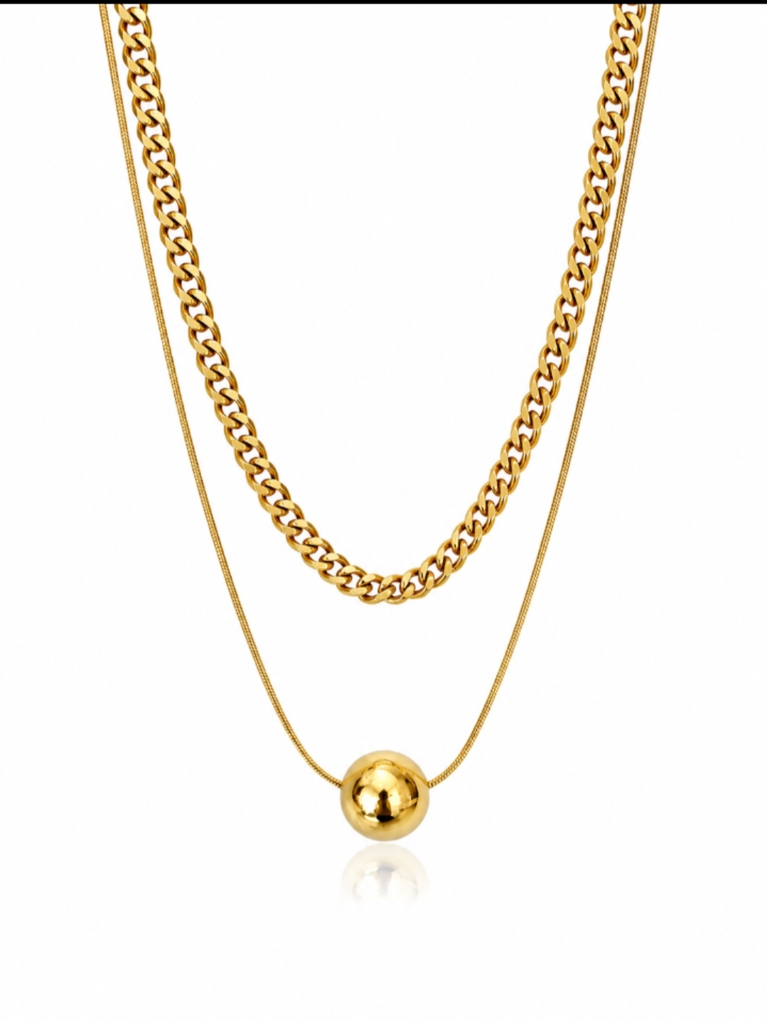 18k gold plated double layerd chain