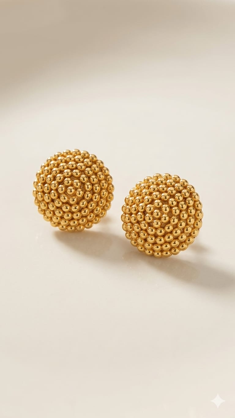 Gold plated earrings tops