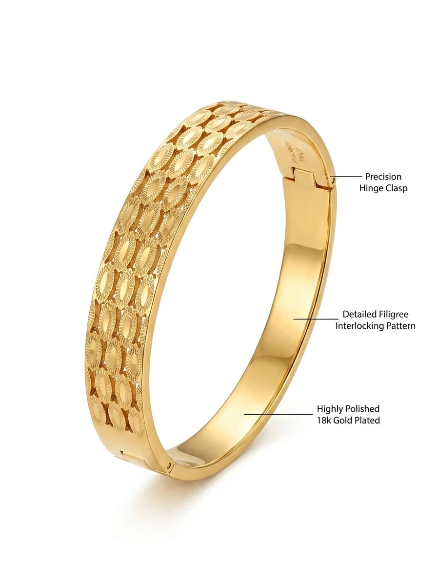 18k Gold Plated Designer Bracelet - Image 2