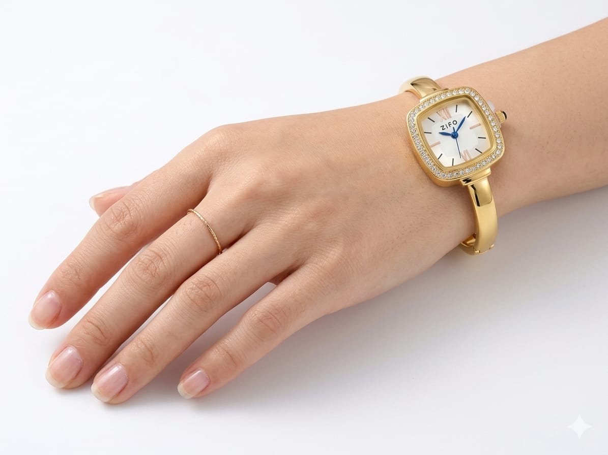 Ad gold plated designer watch