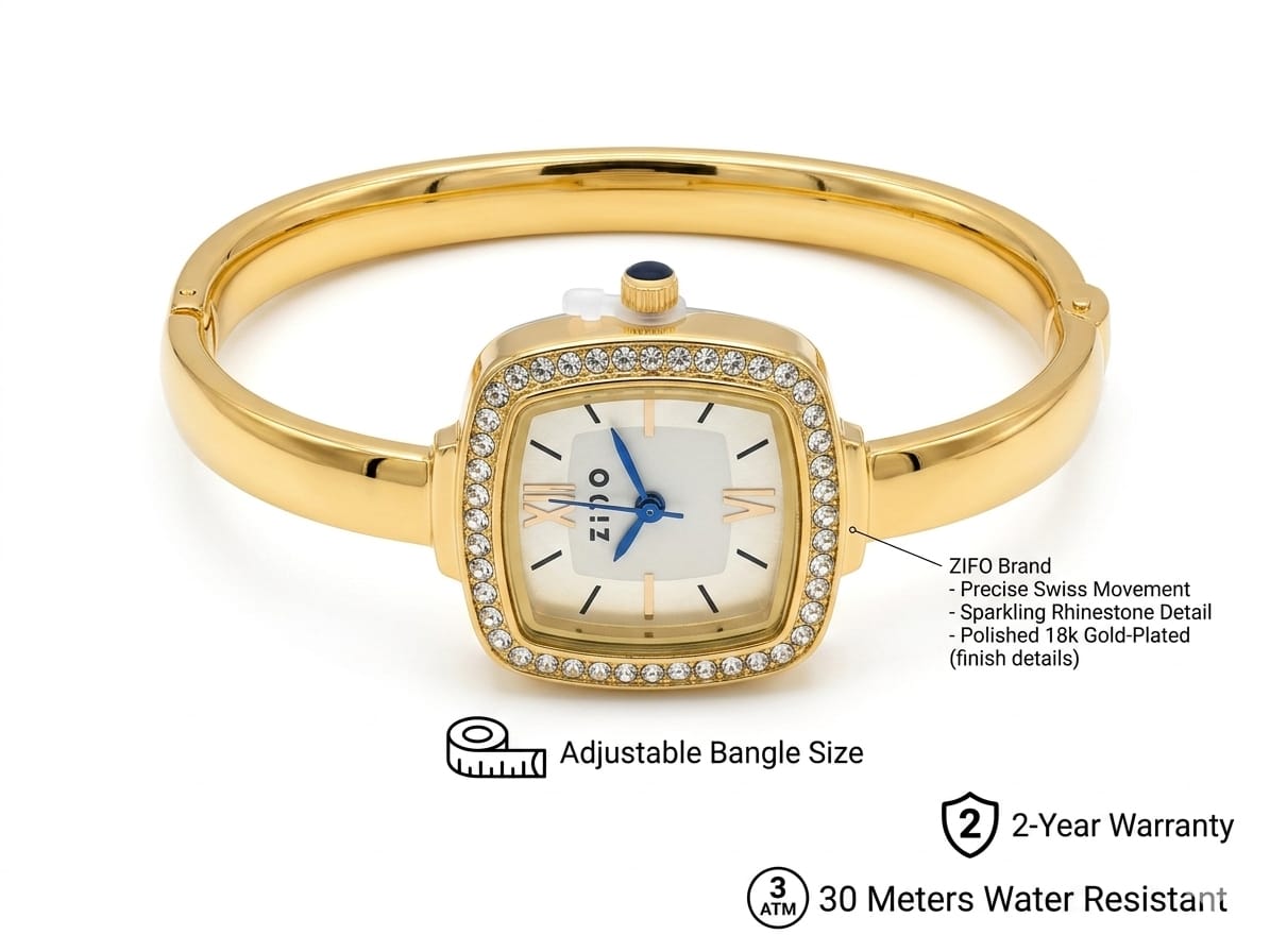 Ad gold plated designer watch - Image 2