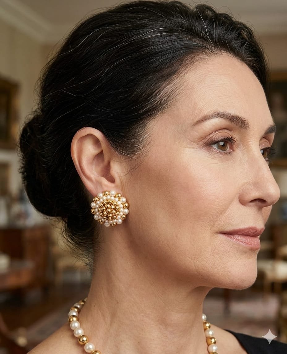 High gold ear tops - Image 2