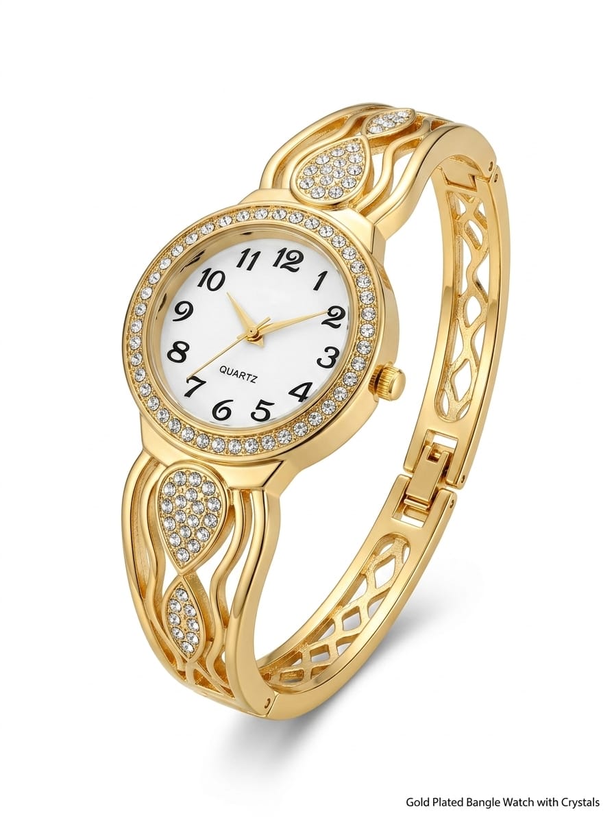 Ad gold plated designer watch