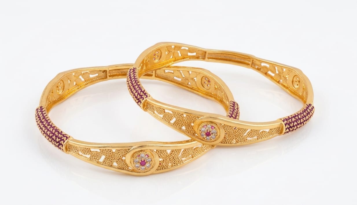 Gold Plated Bangles size 2"4,2"6,2"