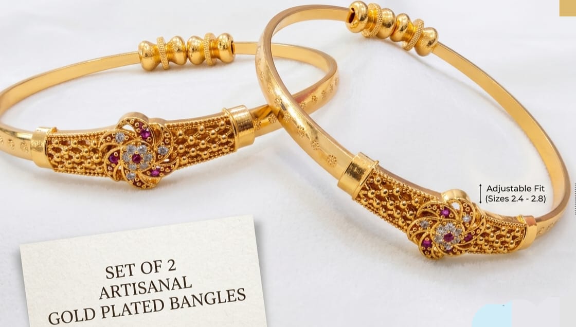 Gold Plated Adjustable Bangles