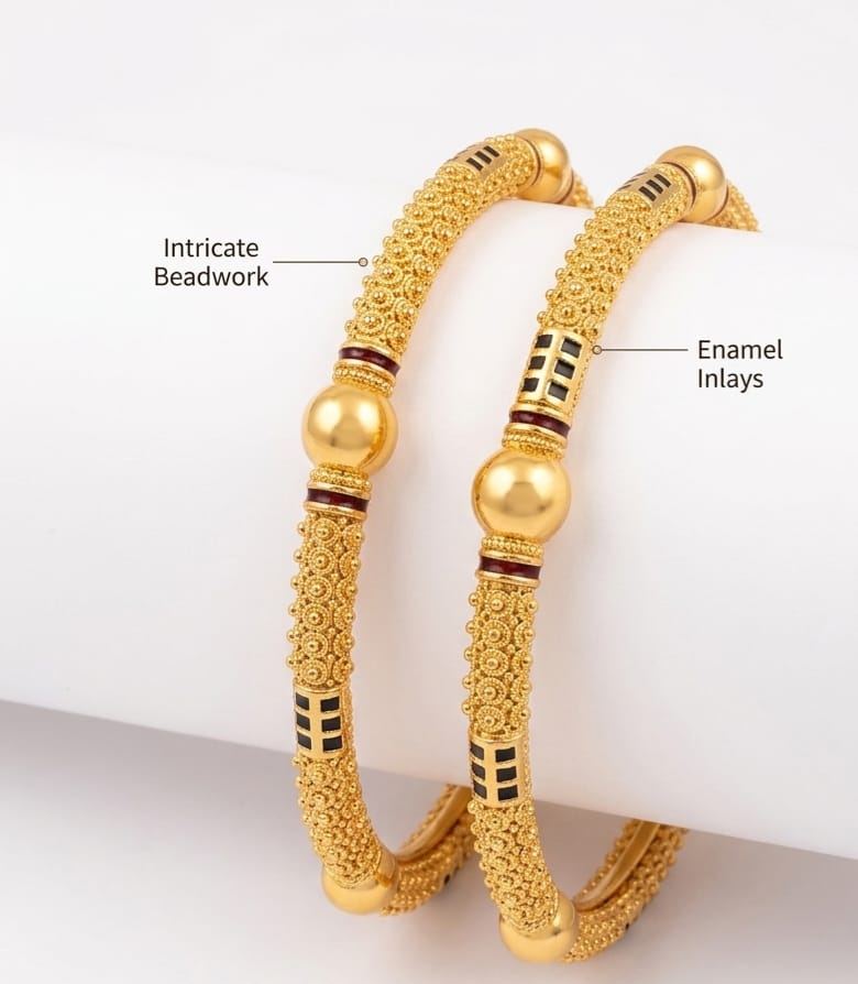 Gold Plated Designer Bangles Size 2"8