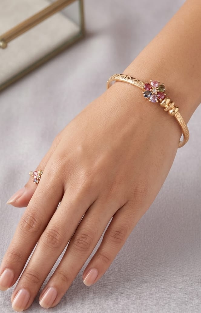Gold Plated Adjustable Bangles - Image 2