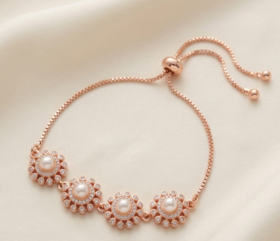 Gold Plated Adjustable Bracelet With Chain