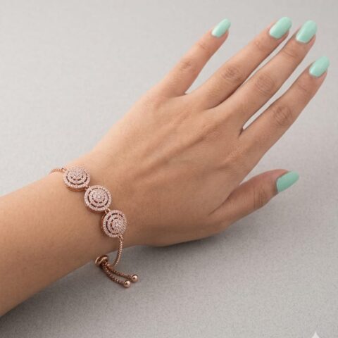 Gold Plated Adjustable Bracelet With Chain