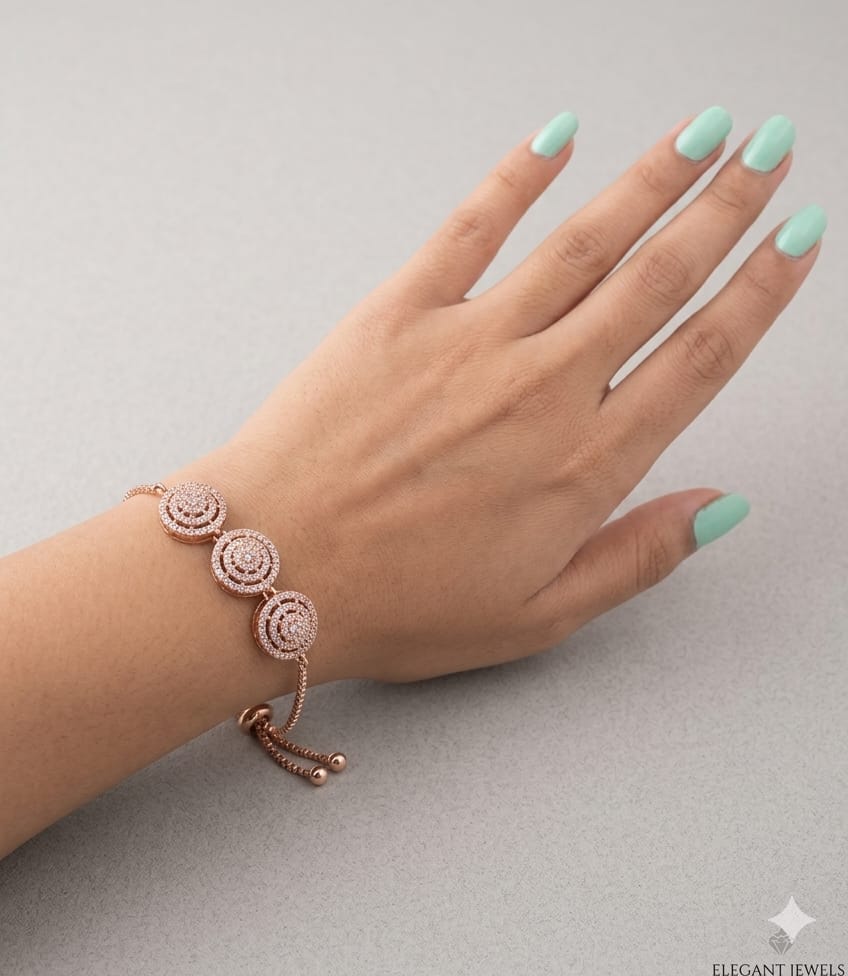 Gold Plated Adjustable Bracelet With Chain