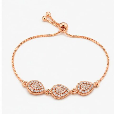 Gold Plated Adjustable Bracelet With Chain