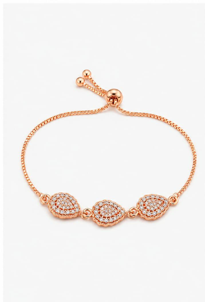 Gold Plated Adjustable Bracelet With Chain