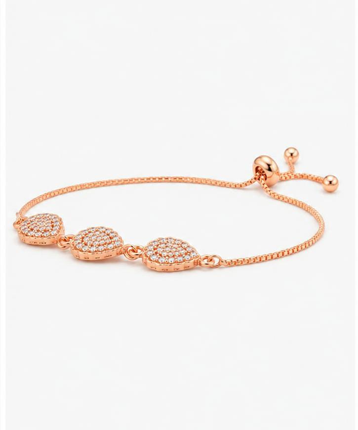 Gold Plated Adjustable Bracelet With Chain - Image 2