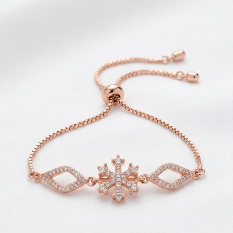 Gold Plated Adjustable Bracelet With Chain