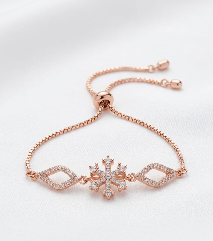 Gold Plated Adjustable Bracelet With Chain
