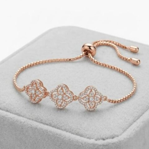 Gold Plated Adjustable Bracelet With Chain