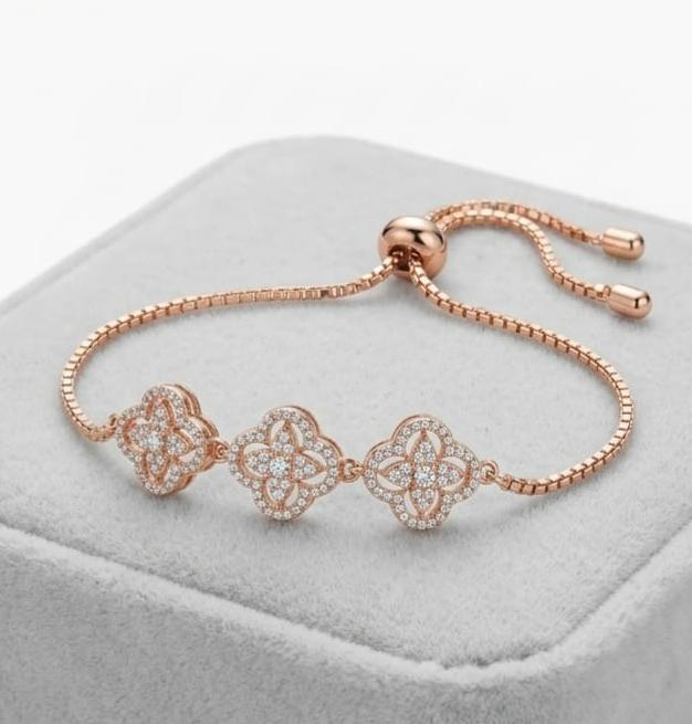 Gold Plated Adjustable Bracelet With Chain