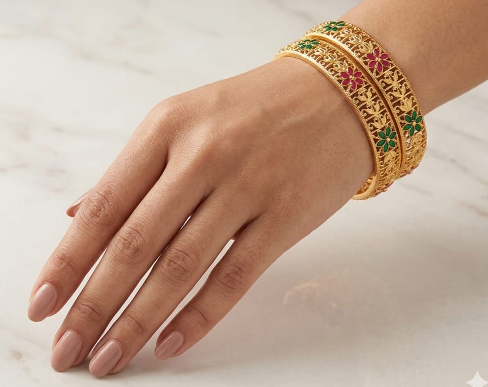 DESIGNER GOLD PLATED BANGLES - Image 2