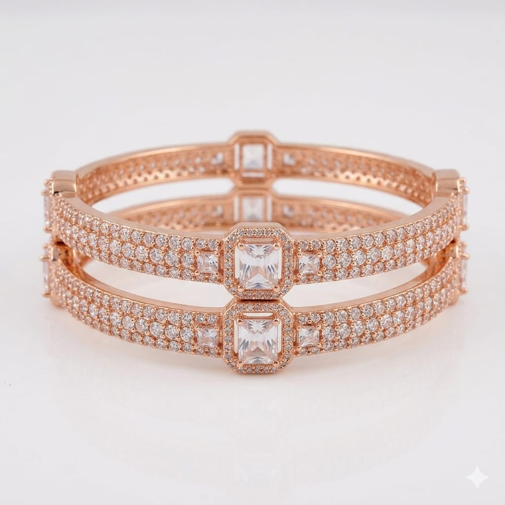 AD ROSE GOLD PLATED SET4 BANGLES - Image 2