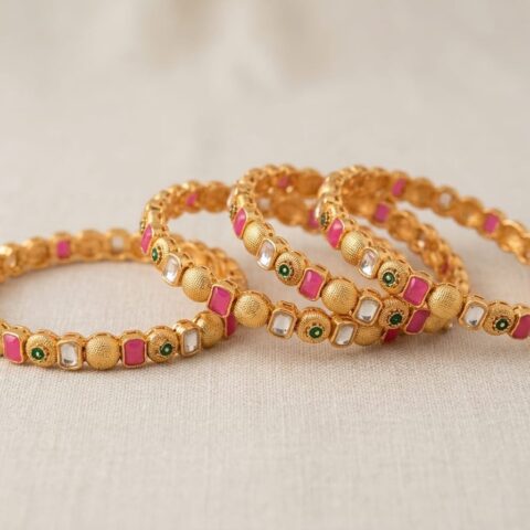 DESIGNER GOLD 4 SET PLATED BANGLES