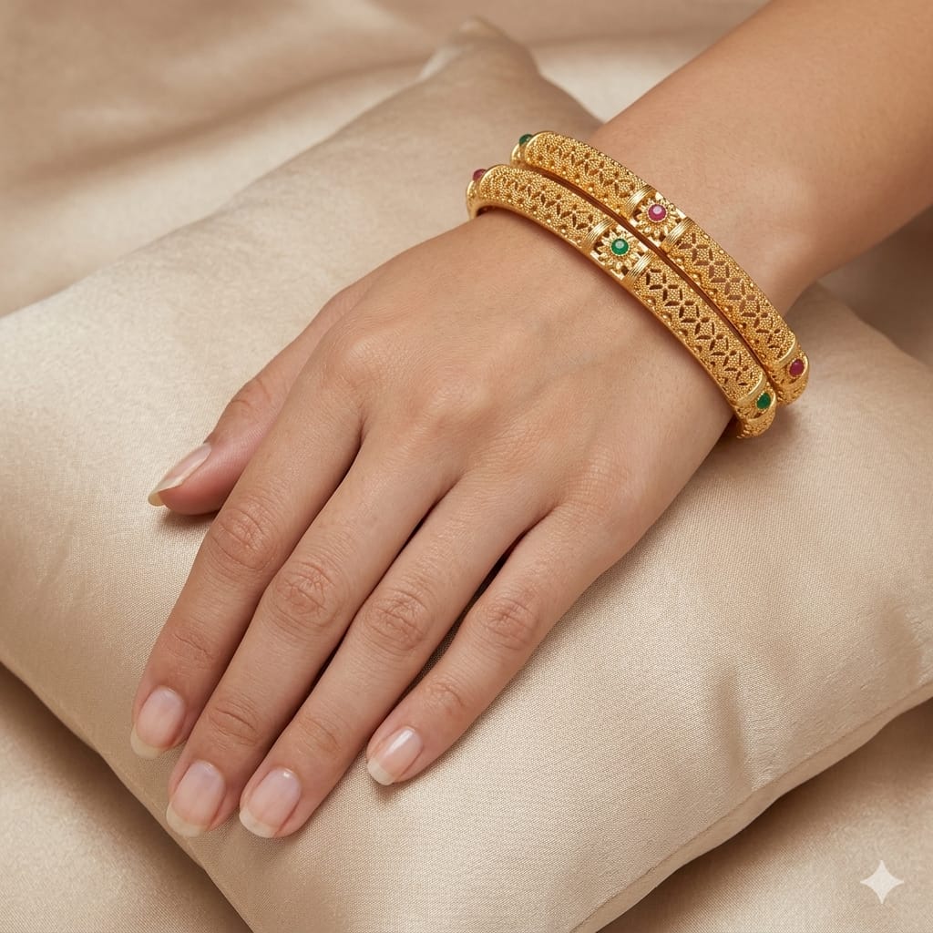 DESIGNER GOLD PLATED BANGLE - Image 2