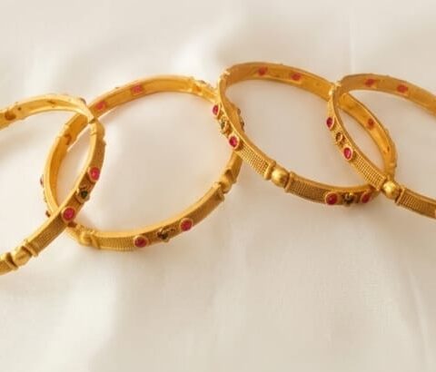 DESIGNER GOLD PLATED BANGLES SET 4