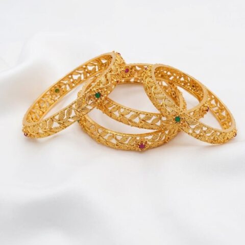 GOLD PLATED DESIGNER  SET 4 BANGLES