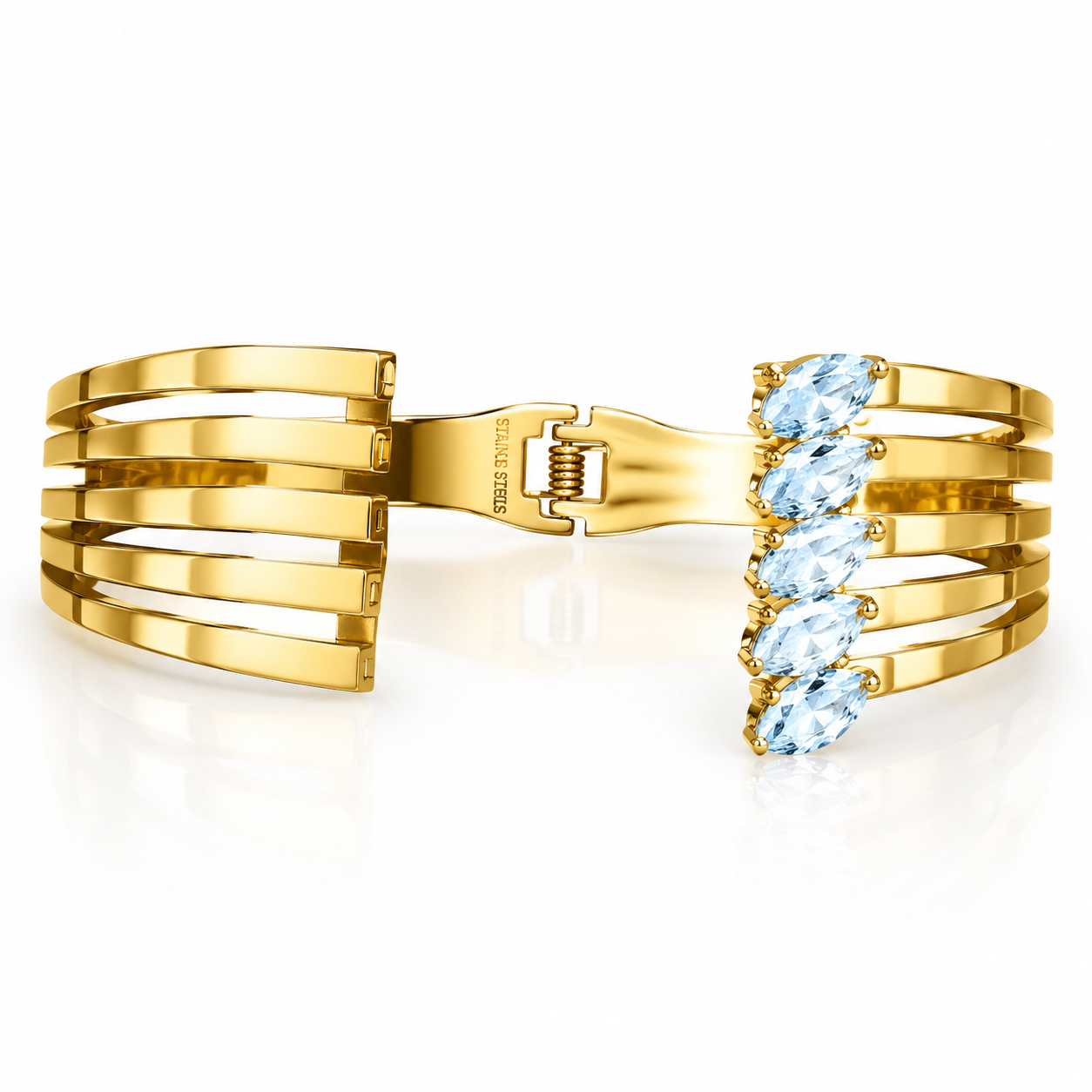 18k gold plated broad bracelet - Image 2
