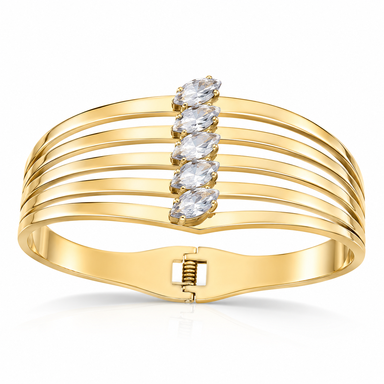 18k gold plated broad bracelet