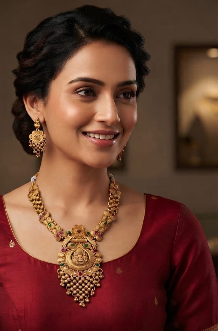 HIGH GOLD NECKLACE WITH EARRINGS