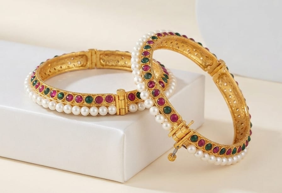 KALYANI MOTI HIGH GOLD BANGLES - Image 3