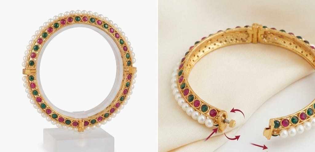 KALYANI MOTI HIGH GOLD BANGLES - Image 2