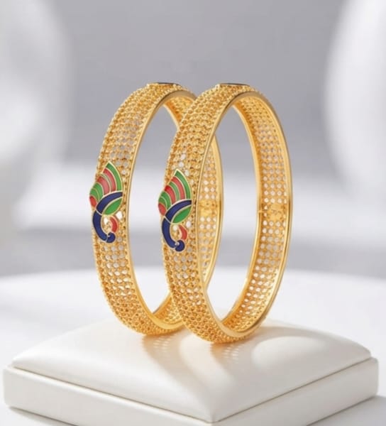 HIGH GOLD PEACOCK DESIGN BANGLES