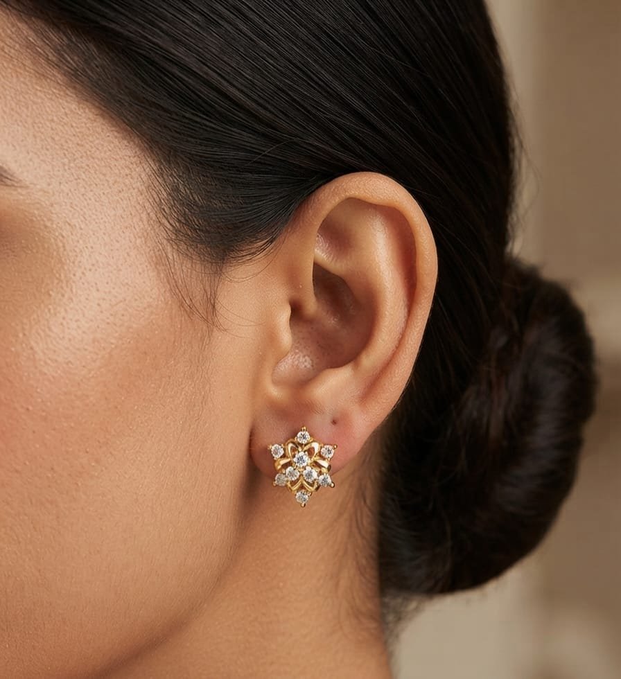 AD GOLDAN COLOR STUD EARRINGS - Image 2