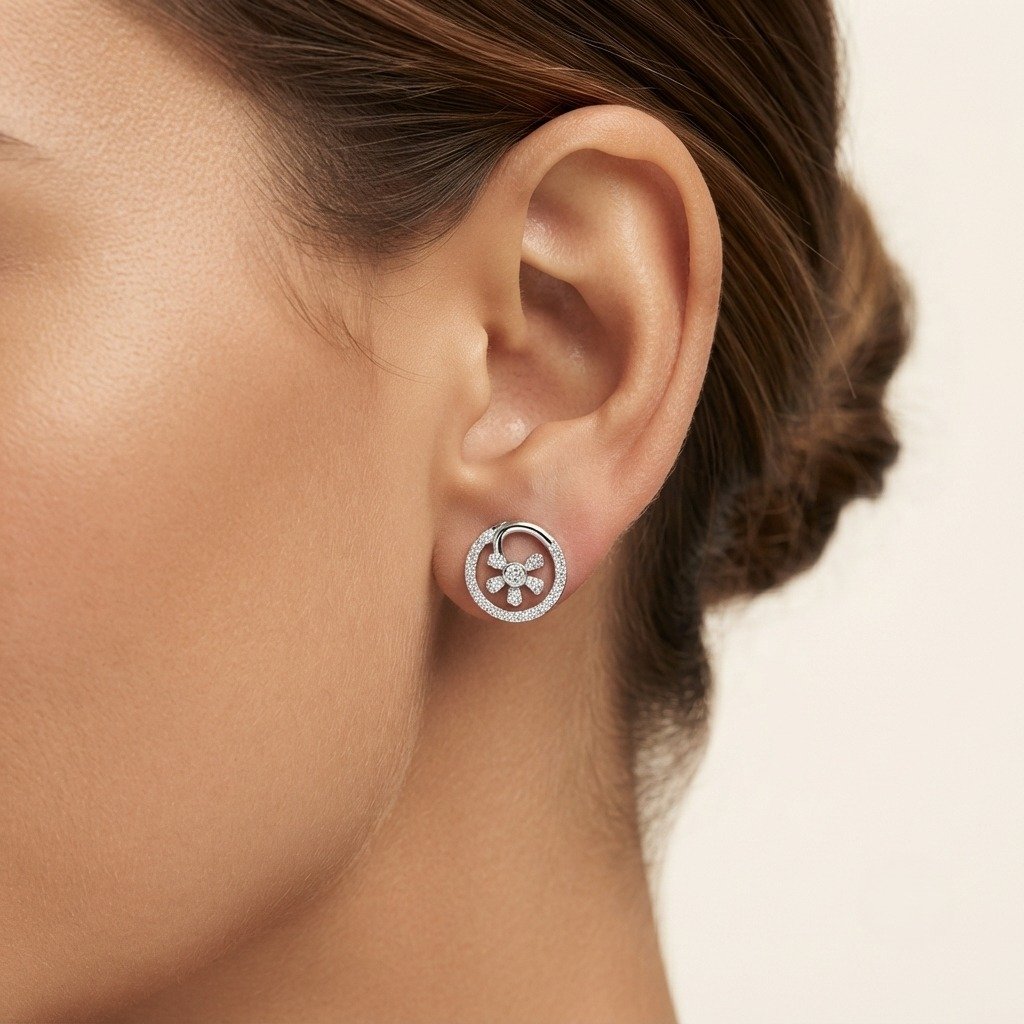SILVER COLOR AD EARRING - Image 2