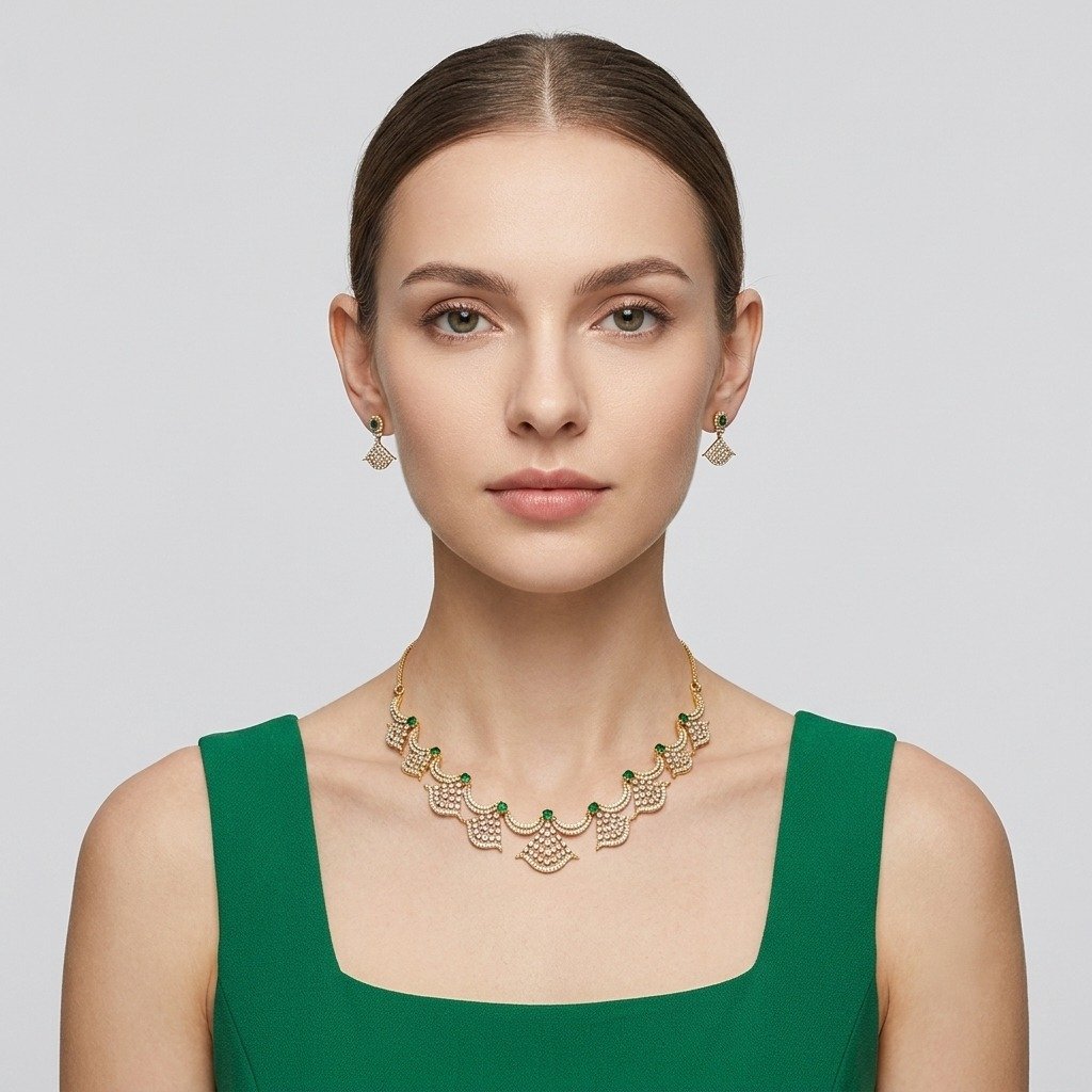 AD NECKLACE WITH EARRING - Image 2