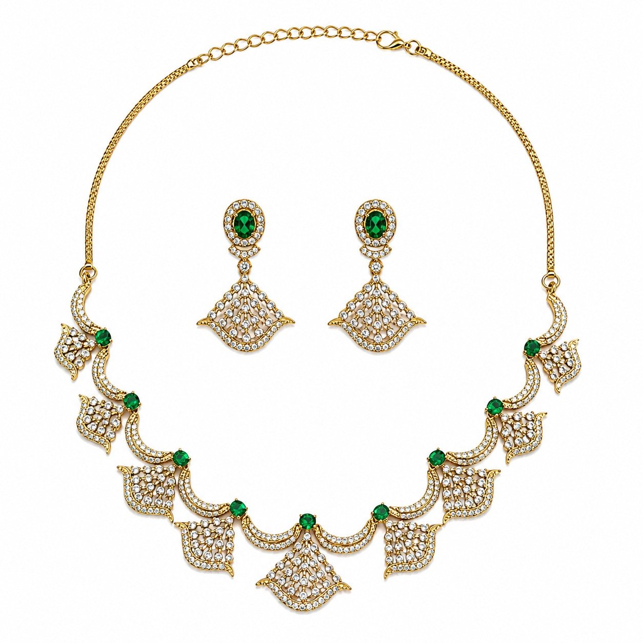 AD NECKLACE WITH EARRING