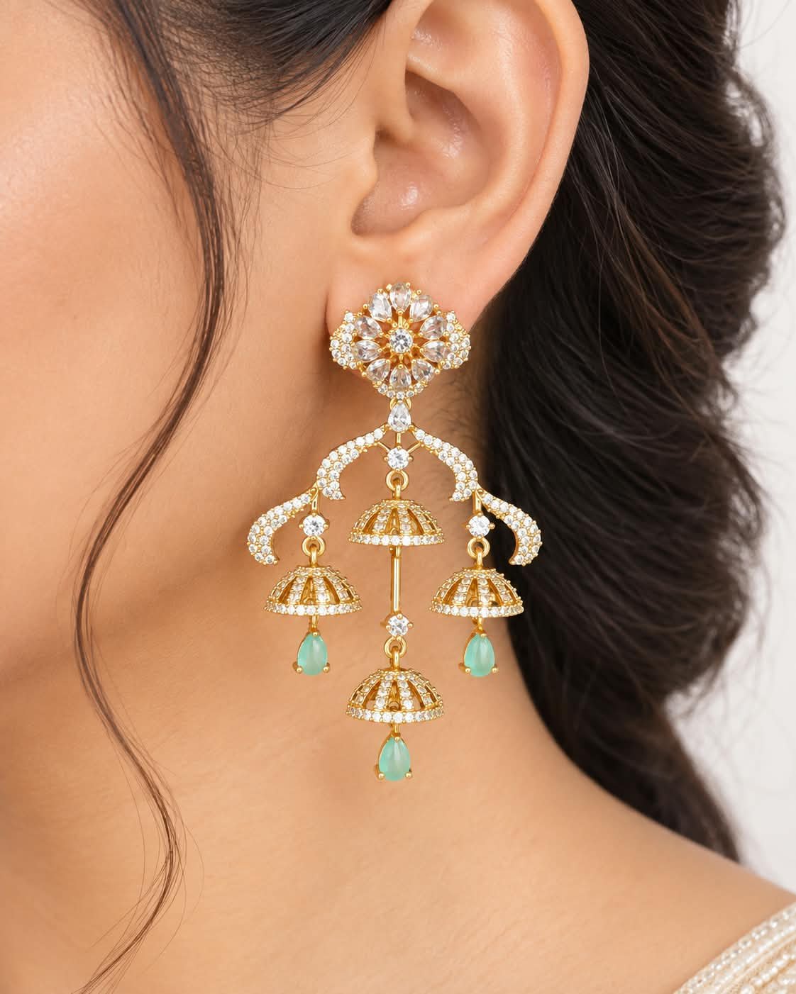 SOUTH INDIAN GOLDPLATED EARRING - Image 2